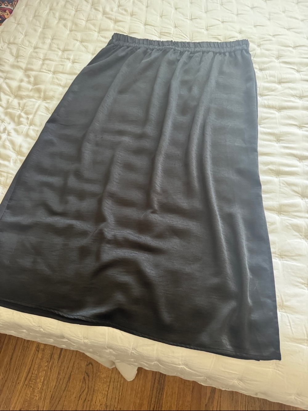 Gap Satin Black Midi Skirt